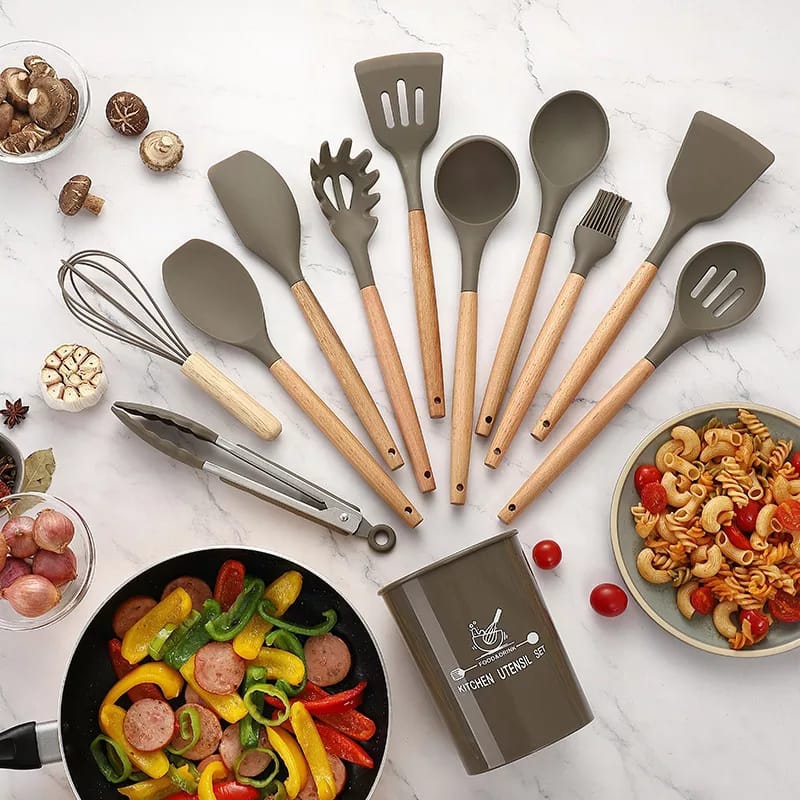 12 Pcs Silicone Cooking Utensils Kitchen Utensil Set