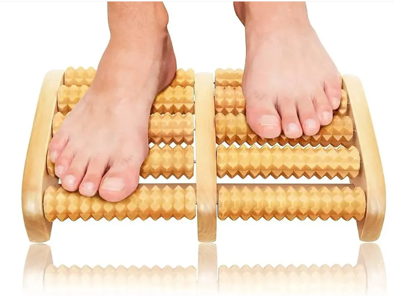 Wooden Foot Roller Massager – Manual Reflexology Therapy Tool for Pain Relief, Stress Relief & Foot Care | Natural Wood Foot Massage Roller