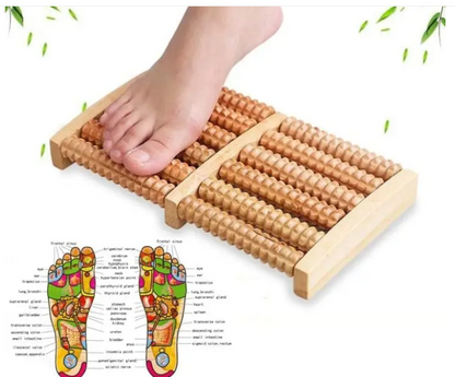 Wooden Foot Roller Massager – Manual Reflexology Therapy Tool for Pain Relief, Stress Relief & Foot Care | Natural Wood Foot Massage Roller